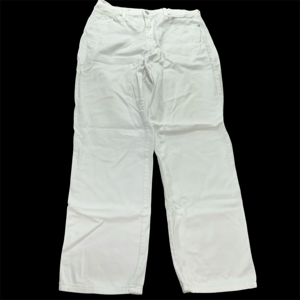 Gloria Vanderbilt Amanda Jeans White 12 31x29 Womens Straight Leg Denim